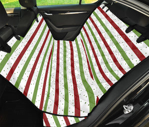 Merry Christmas Striped Pattern Print Pet Car Back Seat Cover