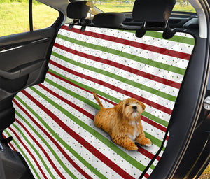 Merry Christmas Striped Pattern Print Pet Car Back Seat Cover