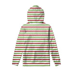 Merry Christmas Striped Pattern Print Pullover Hoodie