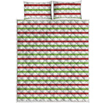 Merry Christmas Striped Pattern Print Quilt Bed Set