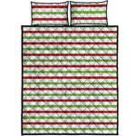 Merry Christmas Striped Pattern Print Quilt Bed Set