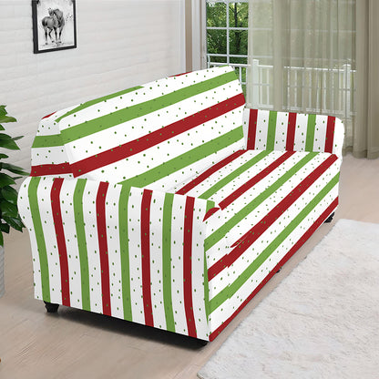 Merry Christmas Striped Pattern Print Sofa Cover