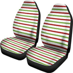 Merry Christmas Striped Pattern Print Universal Fit Car Seat Covers