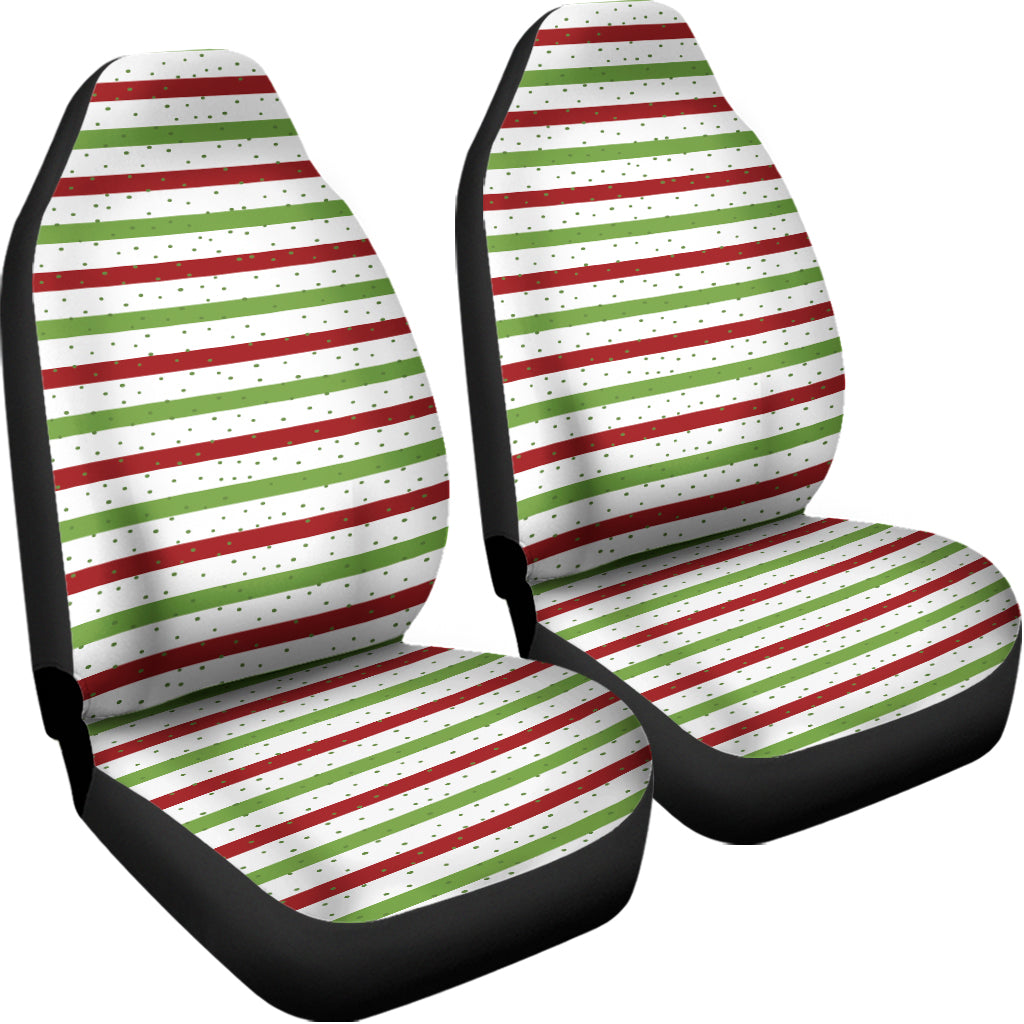 Merry Christmas Striped Pattern Print Universal Fit Car Seat Covers