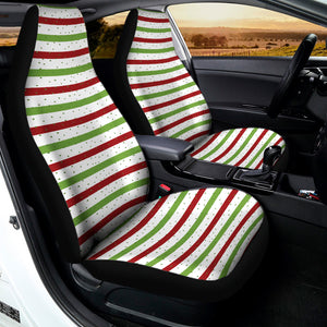 Merry Christmas Striped Pattern Print Universal Fit Car Seat Covers