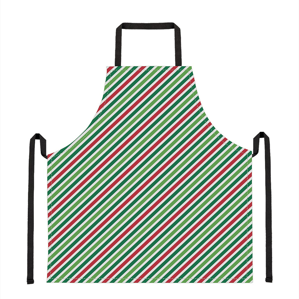 Merry Christmas Stripes Pattern Print Apron