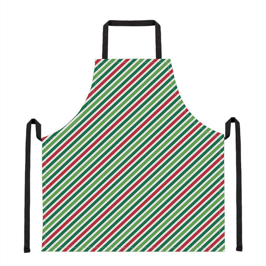 Merry Christmas Stripes Pattern Print Apron