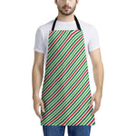Merry Christmas Stripes Pattern Print Apron