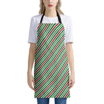 Merry Christmas Stripes Pattern Print Apron