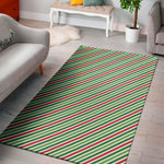 Merry Christmas Stripes Pattern Print Area Rug
