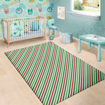 Merry Christmas Stripes Pattern Print Area Rug