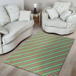 Merry Christmas Stripes Pattern Print Area Rug
