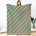 Merry Christmas Stripes Pattern Print Blanket