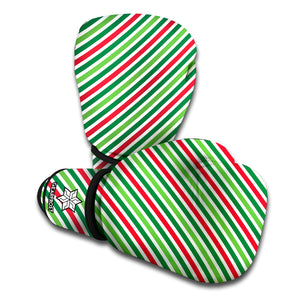 Merry Christmas Stripes Pattern Print Boxing Gloves