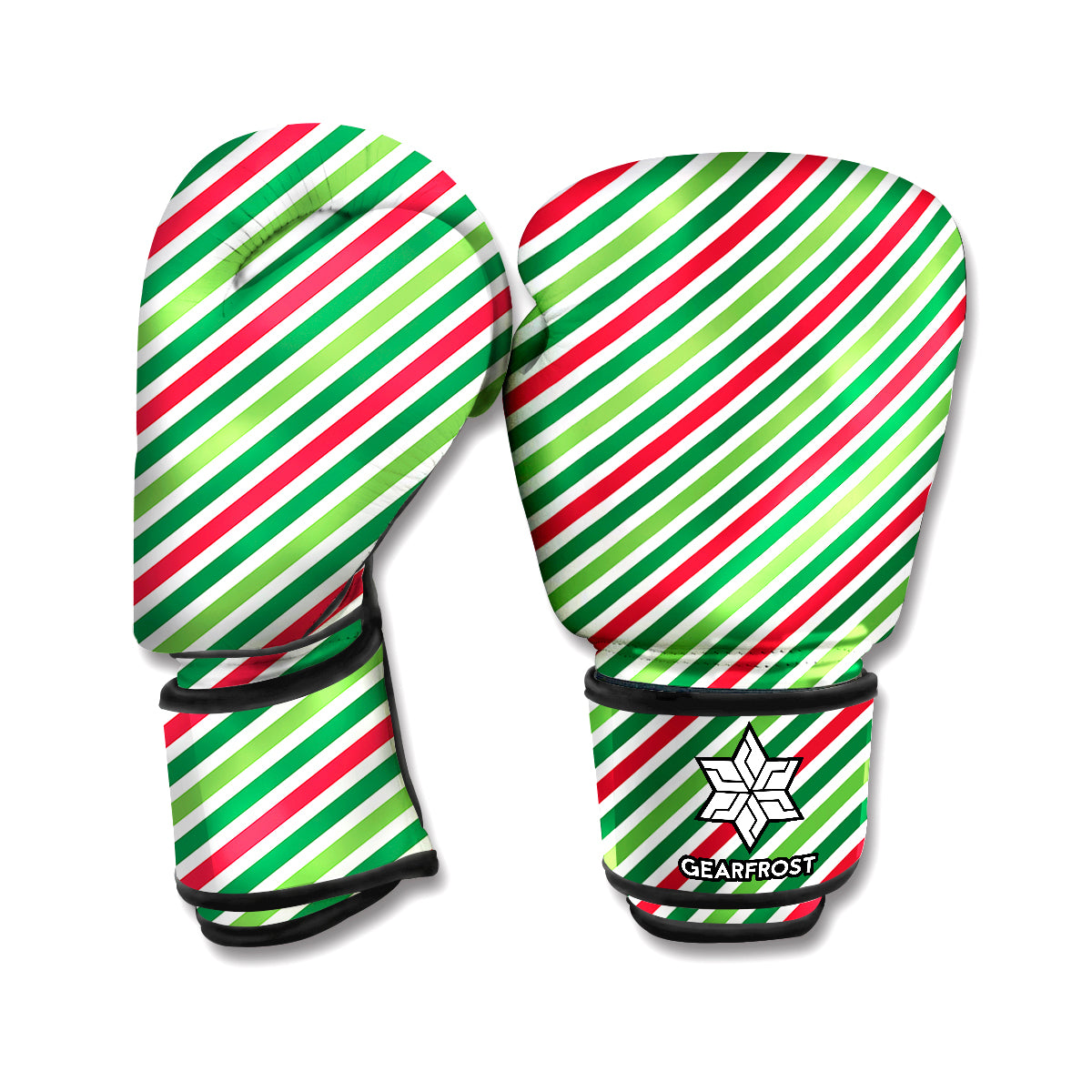 Merry Christmas Stripes Pattern Print Boxing Gloves