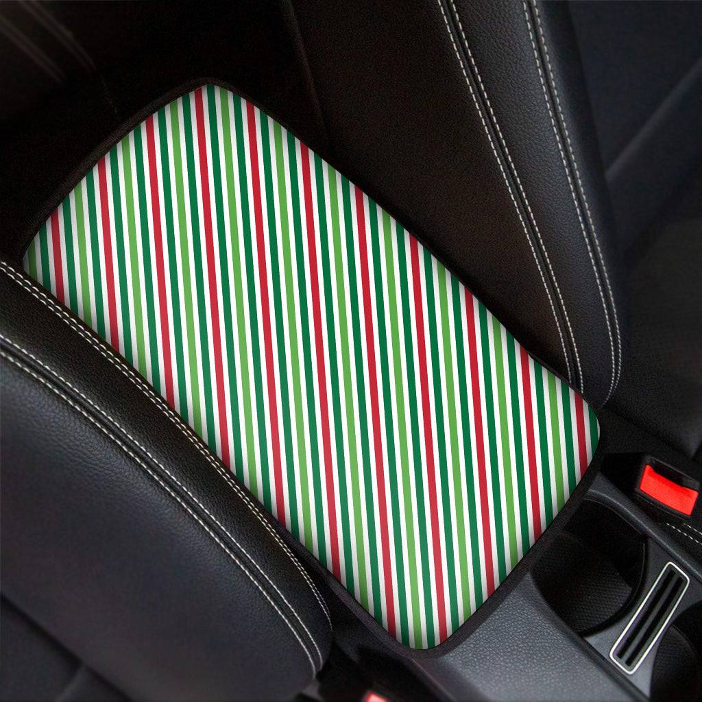 Merry Christmas Stripes Pattern Print Car Center Console Cover