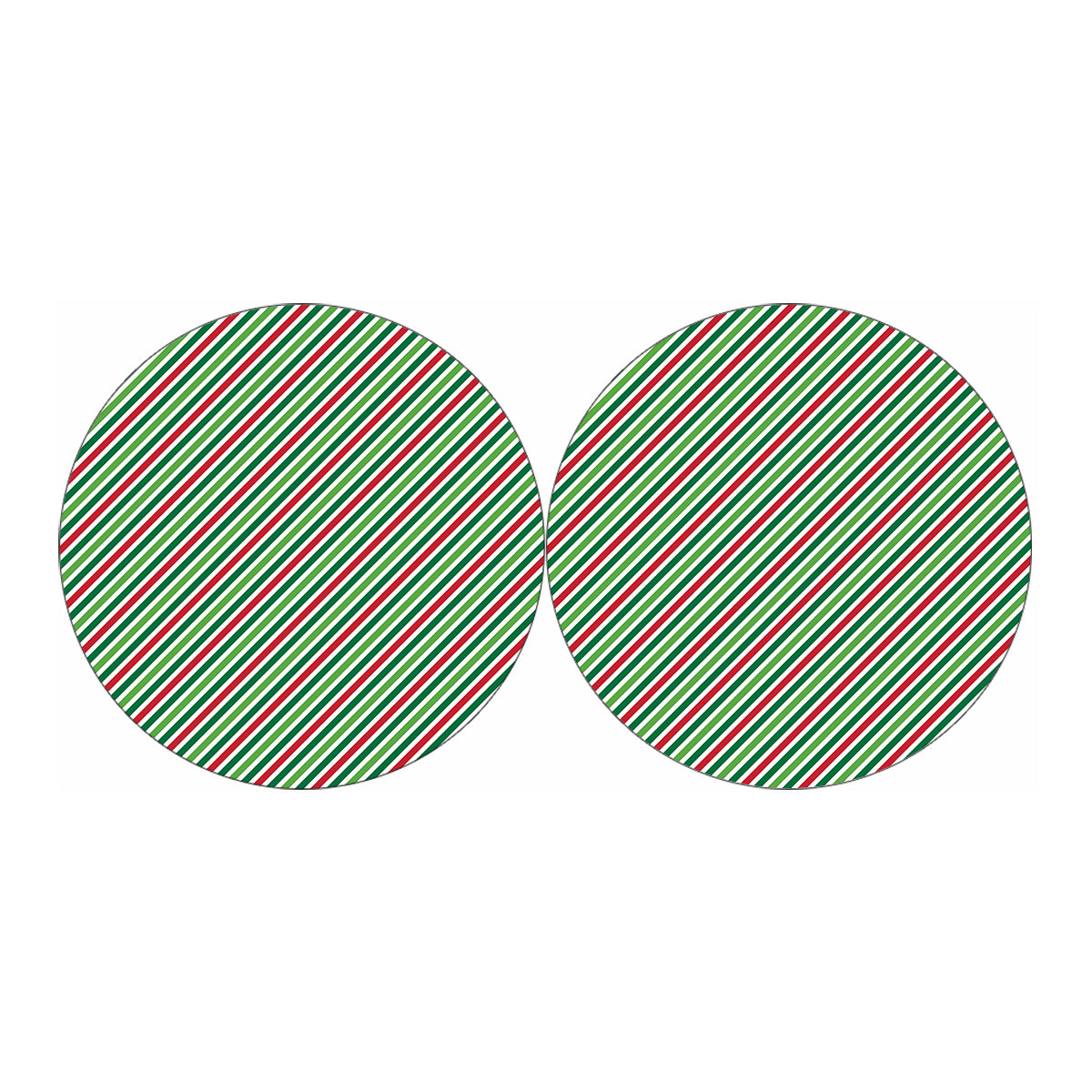Merry Christmas Stripes Pattern Print Car Coasters