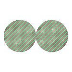 Merry Christmas Stripes Pattern Print Car Coasters