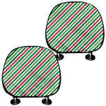 Merry Christmas Stripes Pattern Print Car Headrest Covers