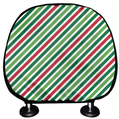 Merry Christmas Stripes Pattern Print Car Headrest Covers