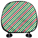 Merry Christmas Stripes Pattern Print Car Headrest Covers