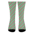 Merry Christmas Stripes Pattern Print Crew Socks