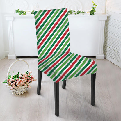 Merry Christmas Stripes Pattern Print Dining Chair Slipcover
