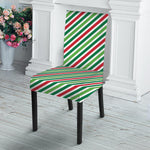 Merry Christmas Stripes Pattern Print Dining Chair Slipcover