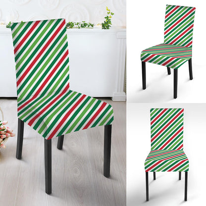 Merry Christmas Stripes Pattern Print Dining Chair Slipcover