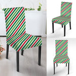 Merry Christmas Stripes Pattern Print Dining Chair Slipcover