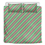 Merry Christmas Stripes Pattern Print Duvet Cover Bedding Set