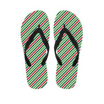 Merry Christmas Stripes Pattern Print Flip Flops
