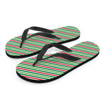 Merry Christmas Stripes Pattern Print Flip Flops