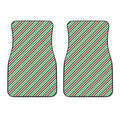 Merry Christmas Stripes Pattern Print Front Car Floor Mats