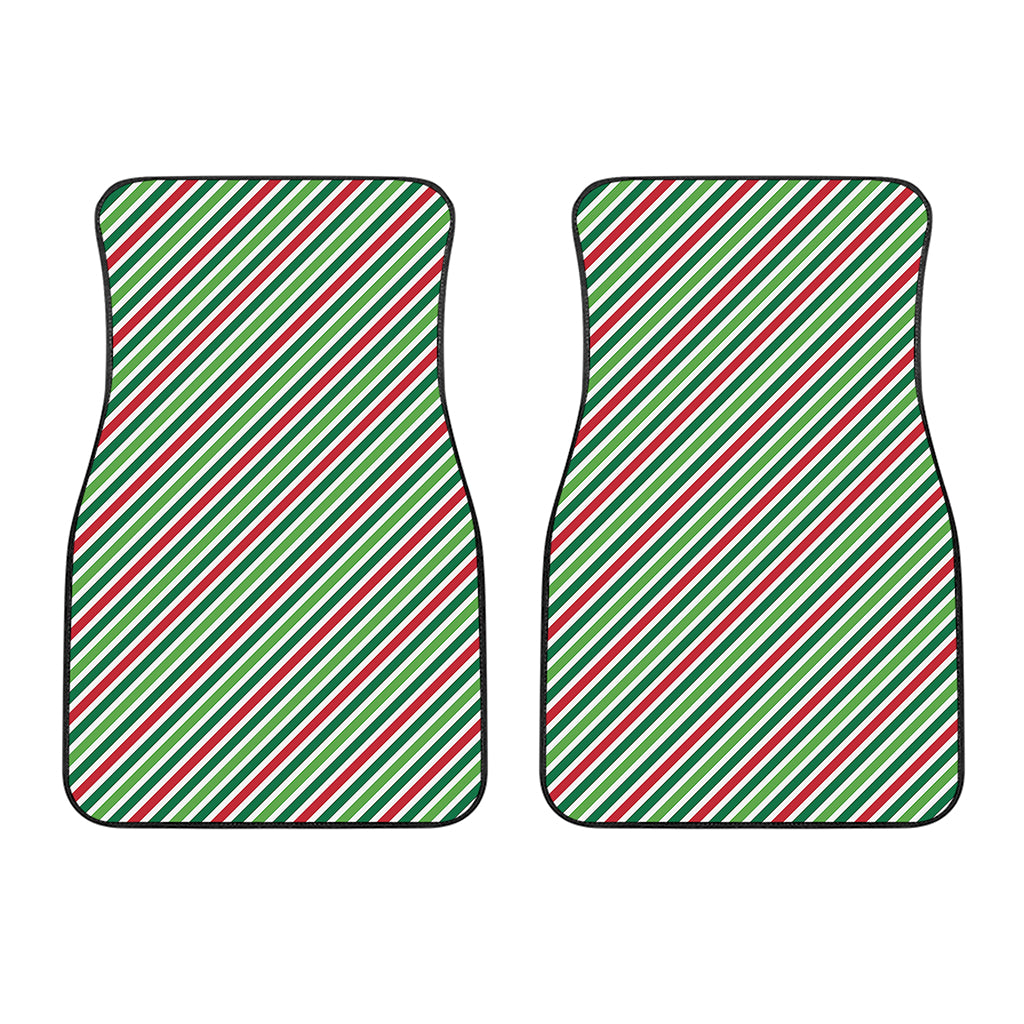 Merry Christmas Stripes Pattern Print Front Car Floor Mats