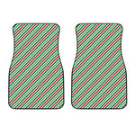 Merry Christmas Stripes Pattern Print Front Car Floor Mats