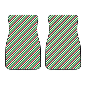 Merry Christmas Stripes Pattern Print Front Car Floor Mats