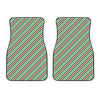 Merry Christmas Stripes Pattern Print Front Car Floor Mats