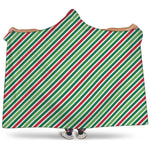 Merry Christmas Stripes Pattern Print Hooded Blanket
