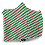 Merry Christmas Stripes Pattern Print Hooded Blanket