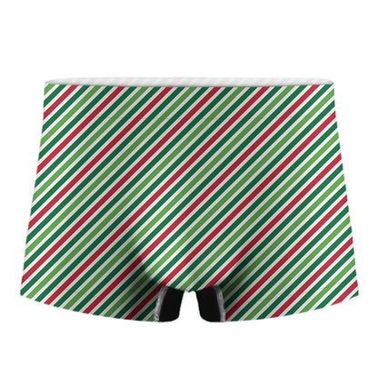 Merry Christmas Stripes Pattern Print Men's Boxer Briefs
