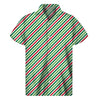 Merry Christmas Stripes Pattern Print Men's Short Sleeve Shirt