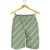 Merry Christmas Stripes Pattern Print Men's Shorts