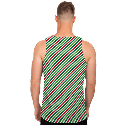 Merry Christmas Stripes Pattern Print Men's Tank Top