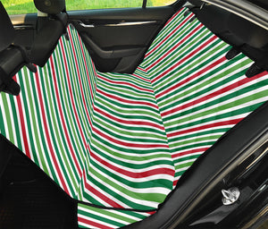 Merry Christmas Stripes Pattern Print Pet Car Back Seat Cover