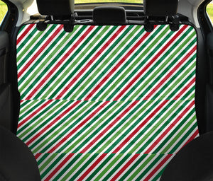 Merry Christmas Stripes Pattern Print Pet Car Back Seat Cover