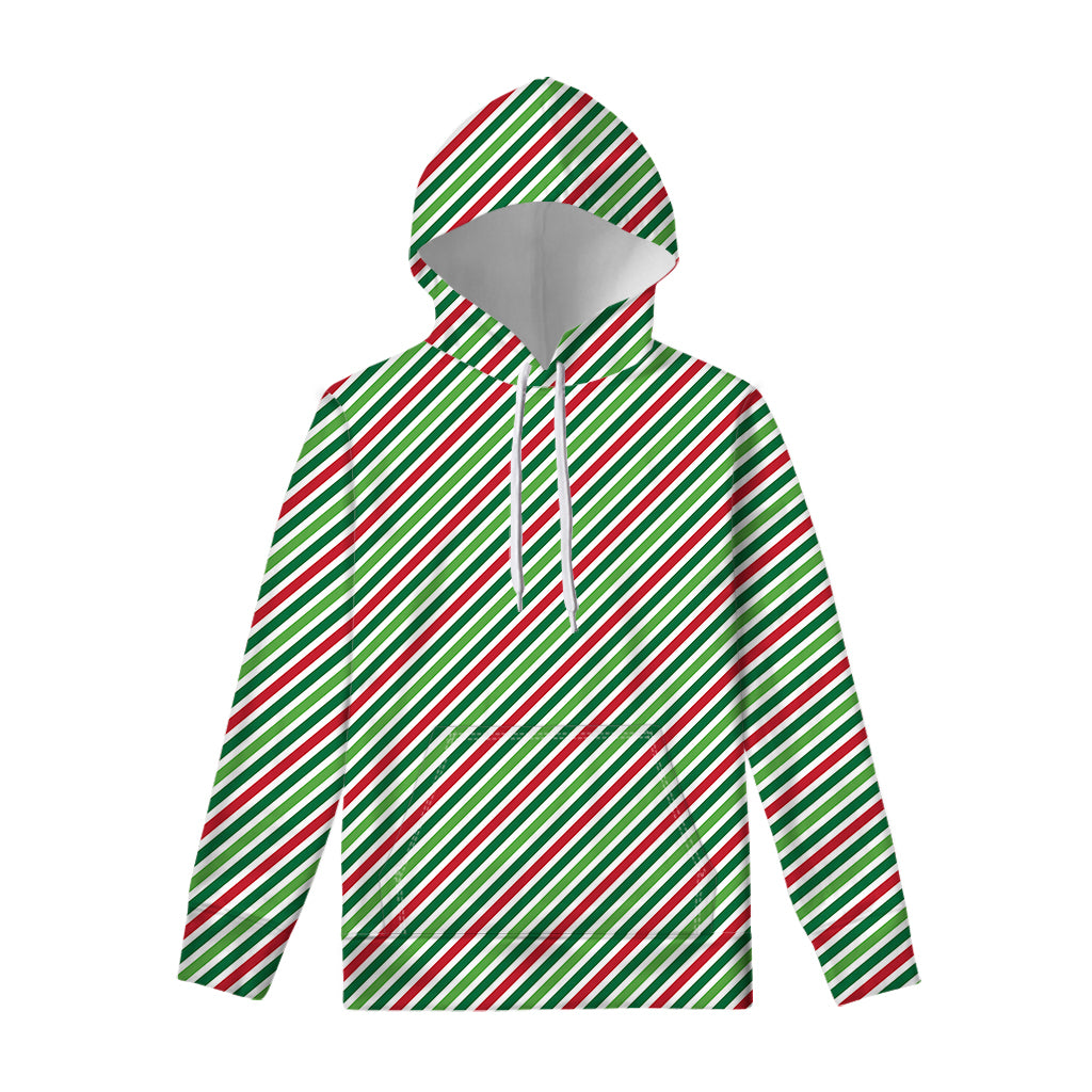 Merry Christmas Stripes Pattern Print Pullover Hoodie