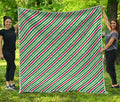 Merry Christmas Stripes Pattern Print Quilt