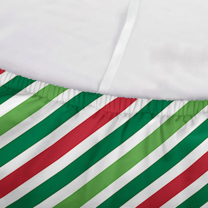 Merry Christmas Stripes Pattern Print Sofa Cover