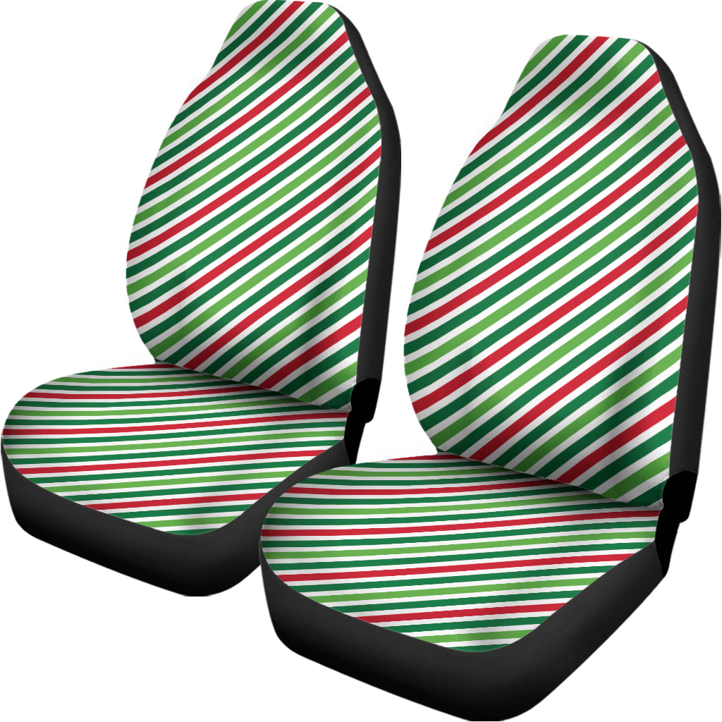 Merry Christmas Stripes Pattern Print Universal Fit Car Seat Covers